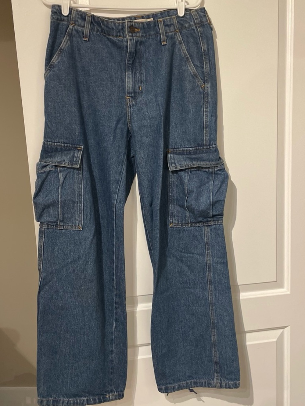 Levi's Women's Blue Wide-Leg Cargo Jeans